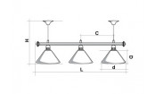Лампа STARTBILLIARDS 3 пл. (плафоны медь,штанга золотая,фурнитура золото)